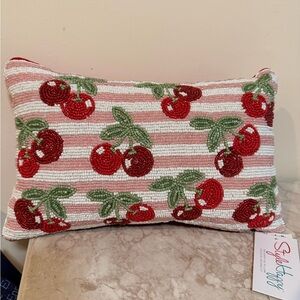 Stylin' Home Cherry Pillow - Red and Green